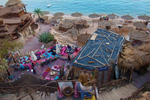 an aerial view of a beach with a roller coaster at Sultan Sharm El Sheikh Hadaba Farsha in Sharm El Sheikh