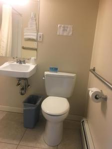a bathroom with a toilet and a sink at The Skylark Beach Inn in Old Orchard Beach +52 photos