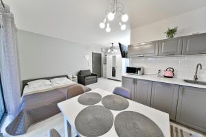 Kuchyň nebo kuchyňský kout v ubytování Apartament Szarotka - Apartamentuj