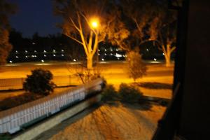 a view of a park at night with a street light at Forbes Victoria Inn in Forbes