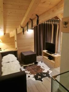 a living room with a mess on the floor at CHALET REMI-STELLA ALPINA in Livigno