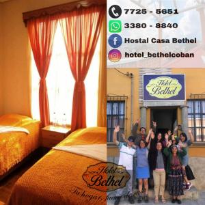 a group of people standing in front of a hotel room at Hotel Bethel in Cobán