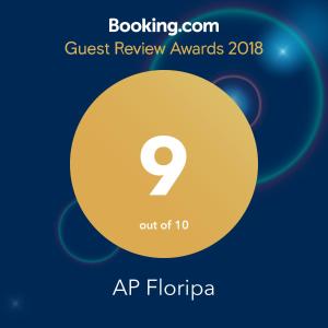 佛羅安那波里的住宿－AP Floripa，黄色圆圈,上面有文字搜索评判的数字