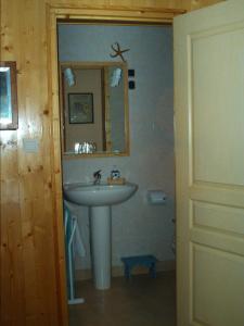 a bathroom with a sink and a mirror at Mini-Hôtel de Camps in Camps-sur-lʼAgly