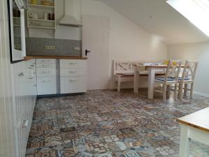 Kuchyň nebo kuchyňský kout v ubytování Appartements Apfelblüte