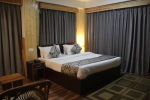 佩林BluBen Alpine的房间里有一张床的酒店房间