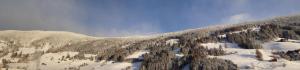a mountain with snow and trees on it at Residence Intica in San Candido