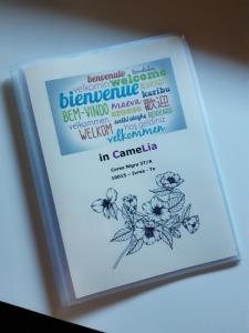 a book with a drawing of a flower on it at CameLia in Ivrea