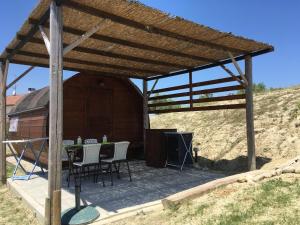 A patio or other outdoor area at casa cologna glamping