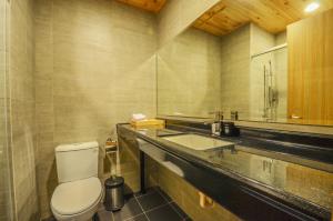 een badkamer met een toilet en een wastafel bij Calamari in Magong