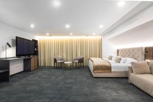 TV a/nebo společenská místnost v ubytování Garni Hotel Cirman