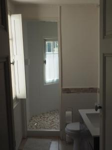 un bagno con doccia, WC e specchio di Le Cerisier a Sainte-Foy-la-Grande Altre 10 foto