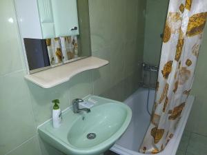 イズマイールにあるApartments for rentのバスルーム(シンク、鏡、バスタブ付)