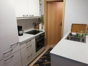 Kuchyň nebo kuchyňský kout v ubytování Haus Königstein FeWo Bielablick