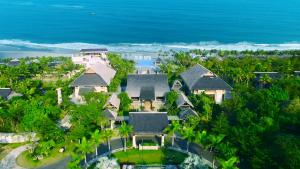an aerial view of a house on the beach at Sun Spa Resort & Villa in Dong Hoi
