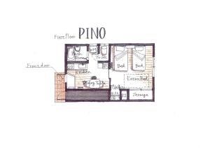 a floor plan of a villa with a spa at PINO te COLO in Kanazawa