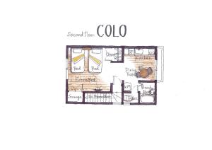 a floor plan of a house with a colico at PINO te COLO in Kanazawa