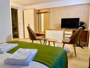 TV a/nebo společenská místnost v ubytování Hotel Adore