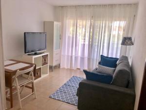 Televízia a/alebo spoločenská miestnosť v ubytovaní Apartamento céntrico con piscina