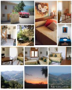 un collage de fotos de una habitación de hotel en Agriturismo Don Cesarino, en CastellʼUmberto