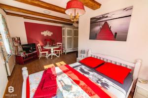 Letto o letti in una camera di Pension Chesselberg