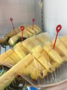a group of sandwiches in plastic bags with red handles at Suan Maprao Ko Kut Resort in Ko Kood