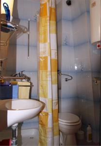 een badkamer met een wastafel, een toilet en een douche bij Bastinac 2 in Veli Lošinj