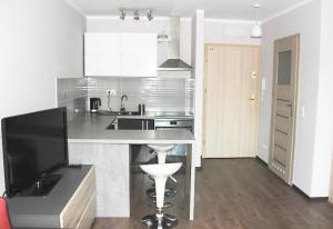 Kuchyň nebo kuchyňský kout v ubytování SMM Apartament Stettin