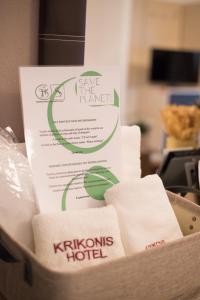 Certifikát, hodnocení, plakát nebo jiný dokument vystavený v ubytování Krikonis Hotel