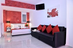 A seating area at Central Athens Studios