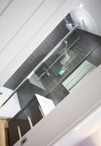 a ceiling view of a bathroom with a sink at The Glenmoriston Townhouse Hotel in Inverness