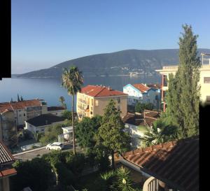 a view of a city and a body of water at Apartment Stella Maris in Herceg-Novi +3 photos