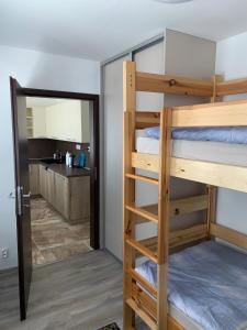 A bed or beds in a room at Apartament TT10 Botanicka
