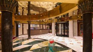 a lobby with a glass table in a building at Mulino Luxury Boutique Hotel in Buje