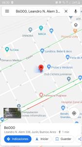una captura de pantalla de la aplicación Google Maps en Dptos Novas en Junín