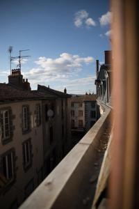 a view out of a window of a train at La Maison d'Adelaïde in Saint-Flour