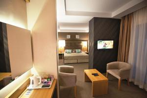 TV a/nebo společenská místnost v ubytování Efeler Hotel