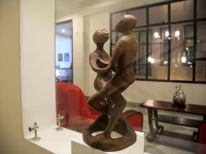 Ein Sitzbereich in der Unterkunft Hotel Museo San Moritz