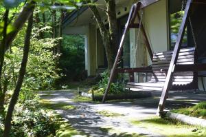 黑川温泉奥之汤日式旅馆外面的花园