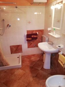 ビッボーナにあるSUARA Affitti - bikeのバスルーム(洗面台、トイレ、シャワー付)
