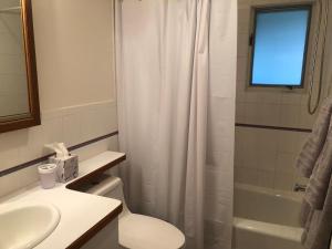 a bathroom with a toilet and a sink and a shower at Spectacular apartment, close to Lions Head, next to bus stop in Vail +32 photos