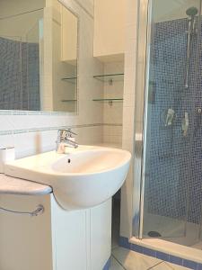 a bathroom with a sink and a shower at La Casetta delle Api in Capri