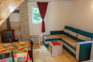 uma sala de estar com um sofá e uma mesa em Small Montenegro em Žabljak