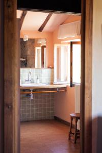 a bathroom with a sink and a mirror at Reitoral de Chandrexa in Parada del Sil +75 photos