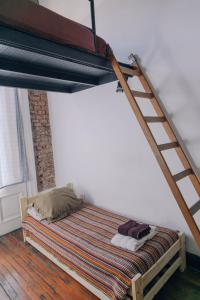 a bedroom with a bunk bed with a ladder at Experiencia Congreso in Buenos Aires