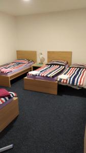 2 camas en una habitación con en Ubytování Němčičky, en Němčičky