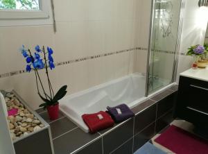 Ett badrum på Tinat Studio