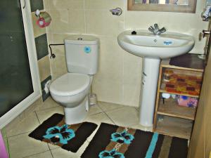 La salle de bains est pourvue de toilettes et d'un lavabo. dans l'établissement Appartement Aïda, à Marrakech