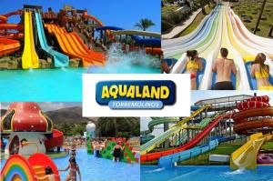 a collage of photos of a water park at Apart. con encanto en Torremolinos (Joaquin Blake) in Torremolinos