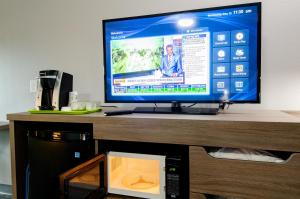 TV a/nebo společenská místnost v ubytování Hotel Lydia